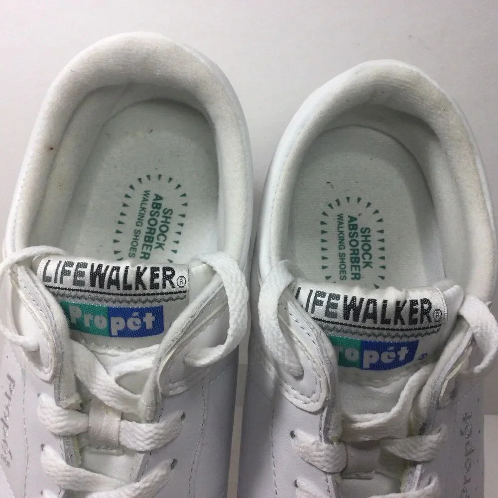 Propet Life Walker Womens Walking‎ Shoes Size 9.5 White Leather Comfort Sneakers